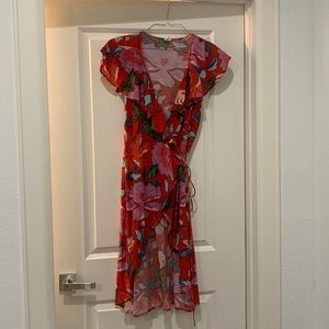 & OTHER STORIES floral ruffle wrap dress size 12